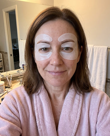 Melissa L. at home after using the KOLLAE eye mask