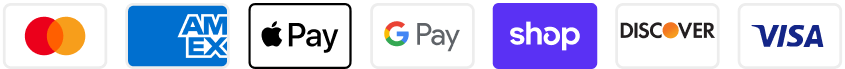 Mastercard, American Express, Apple Pay, Google Pay, Shop Pay, Discover, Visa